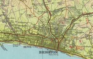 A map of Brighton in around 1950 (Collins Bartholomew)
